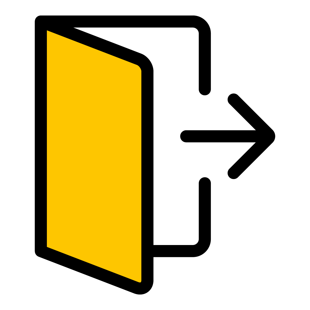 Opened folder with rightward/outward arrow which symbolizes business exit strategy.