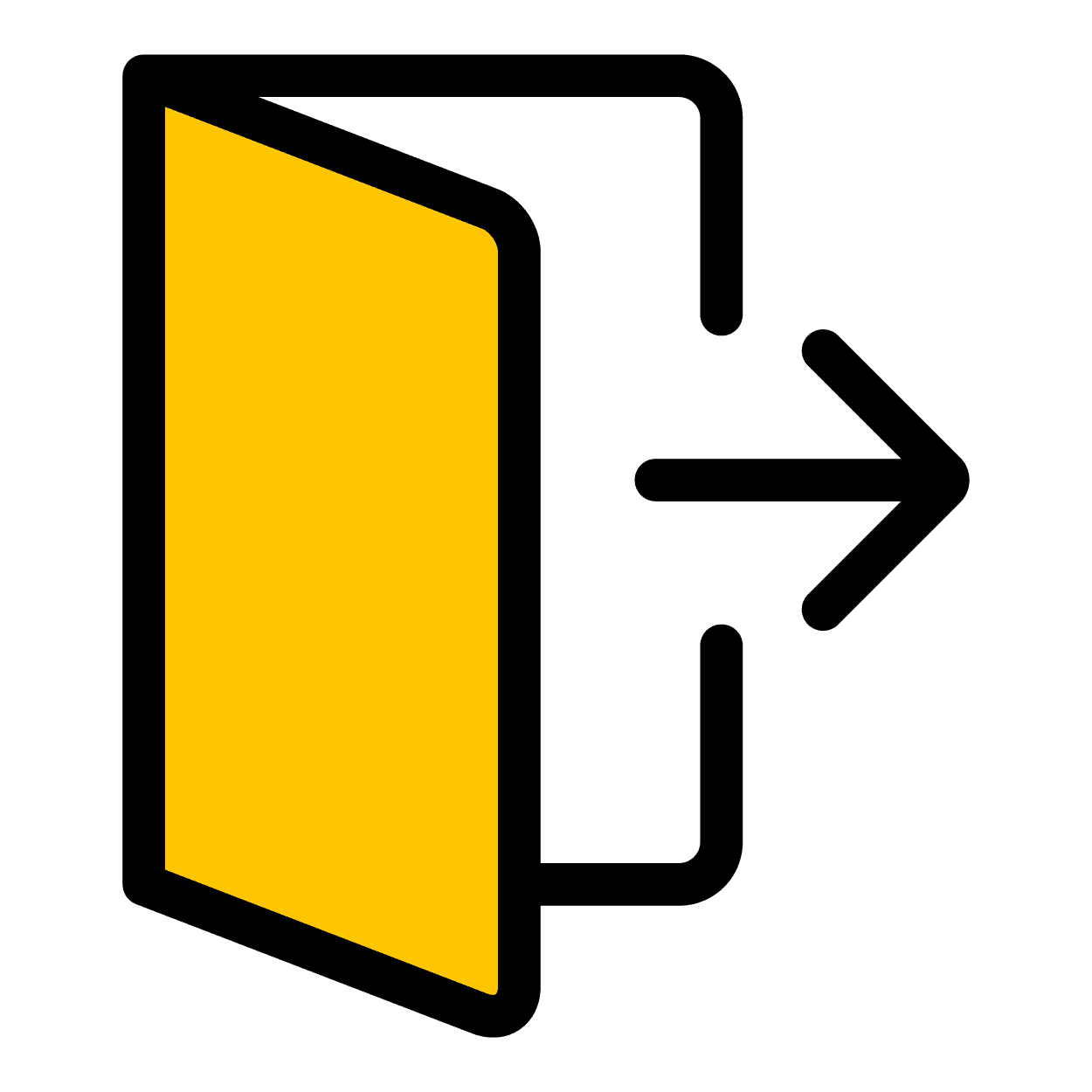 Opened folder with rightward/outward arrow which symbolizes business exit strategy.